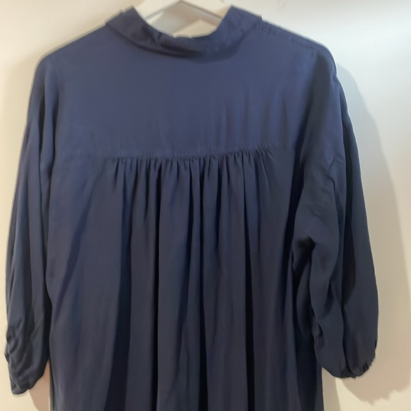 YFB Navy Linen Shirt Dress Oversized NEW - Picture 10 of 13